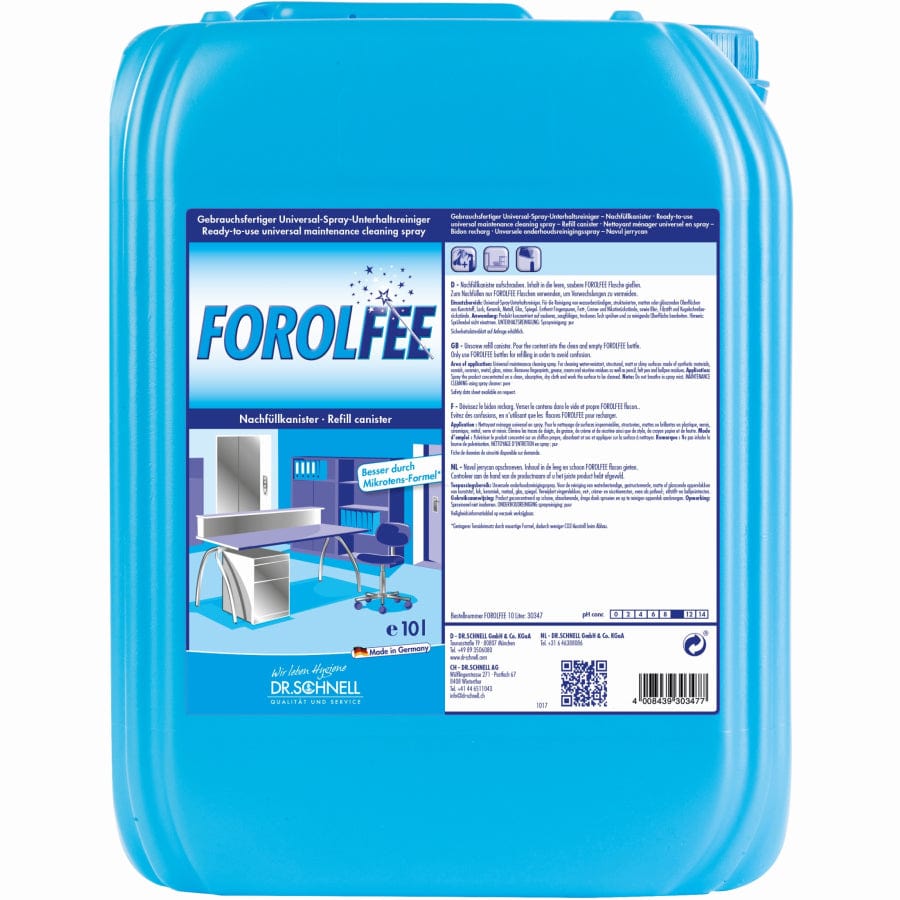 Dr. Schnell FOROLFEE Sprayreiniger Flasche, praktische Anwendung, effektive Reinigung