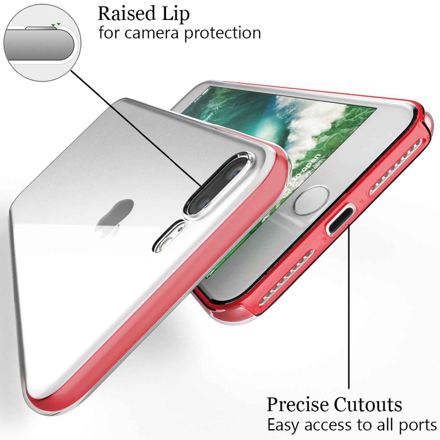 NALIA 360 Grad Handy Hülle für Apple iPhone 8 Plus / 7 Plus, Full Cover Case