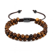 Perlenarmband Tigerauge Zweireihig 6mm