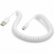 Spiralkabel USB-C auf USB-A 100–200 cm weiß USB 2.0 | System-S