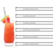Lieblingsmensch Edition 6 gravierte Glasstrohhalme für deinen Lieblingsmenschen