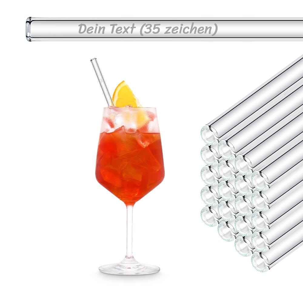 Glasstrohhalme 20 cm transparent graviert spülmaschinenfest | HALM Straws