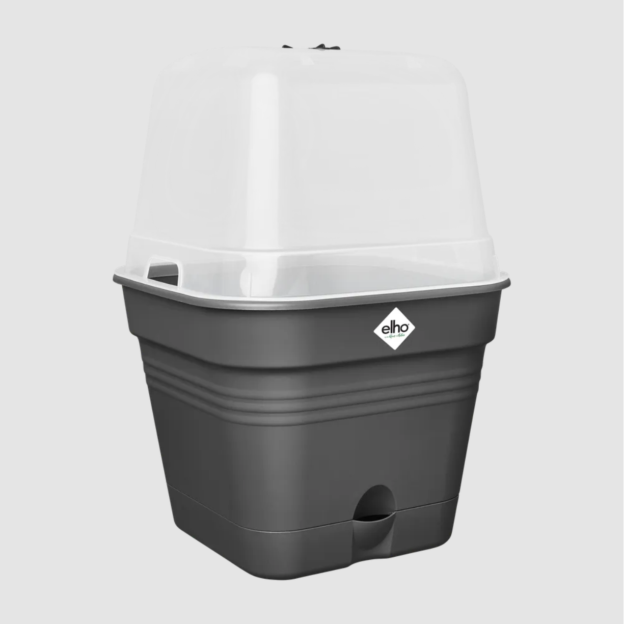 Anzuchttopf-Set quadratisch 30 cm Living Black recycelter Kunststoff