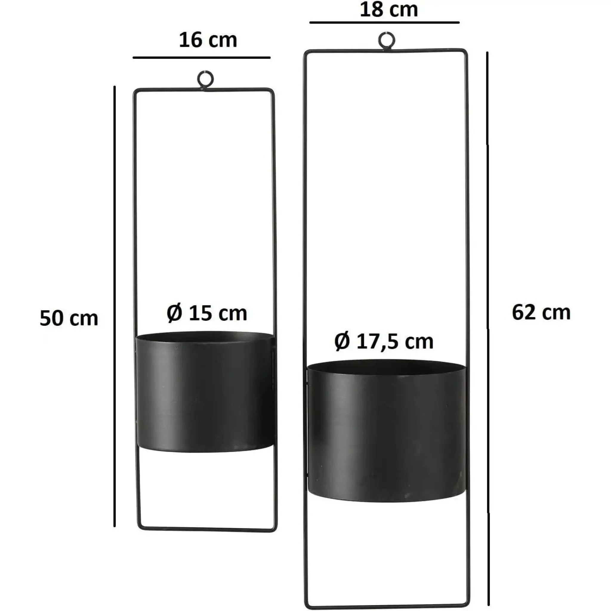 Hängetopf Blumentopf Eisen schwarz 2er Set indoor outdoor | Miamonda