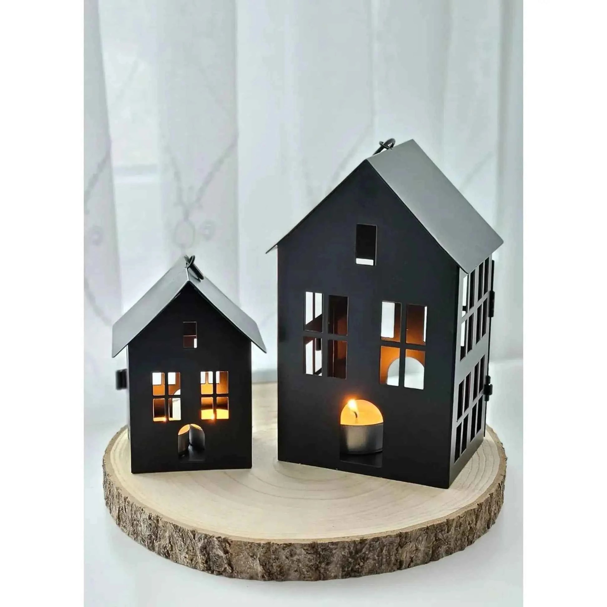 Haus Metall schwarz Dekoration meinposten 3 Set Laternen Windlicht
