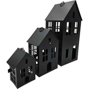 Haus Metall schwarz Dekoration meinposten 3 Set Laternen Windlicht