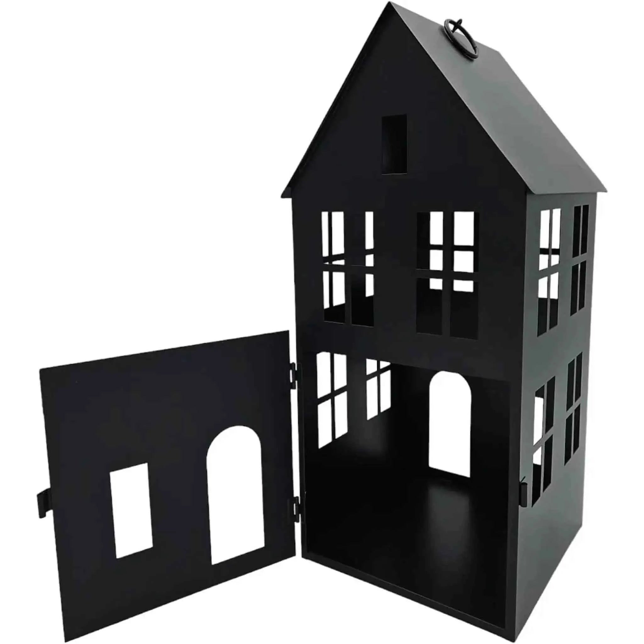 Haus Metall schwarz Dekoration meinposten 3 Set Laternen Windlicht