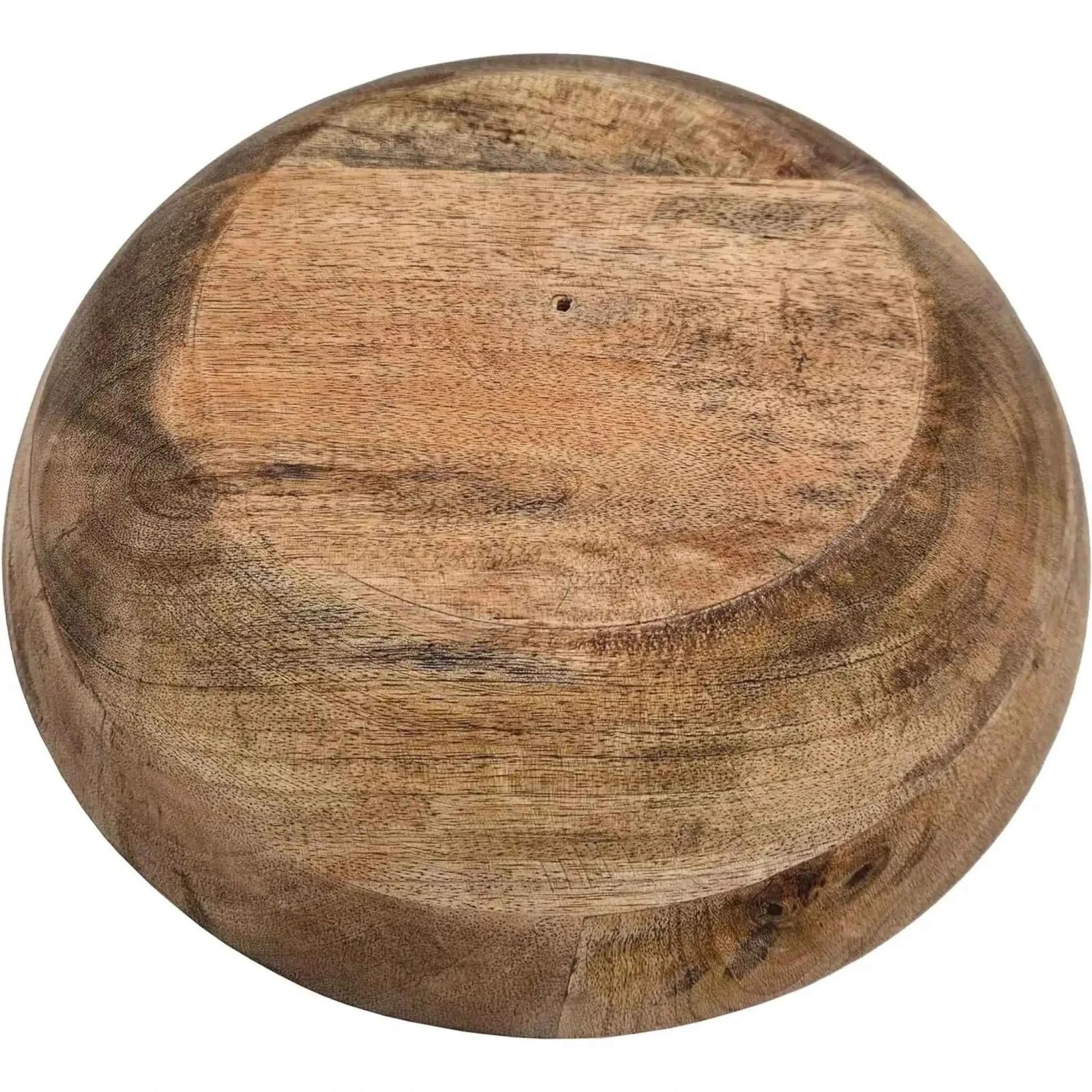Holzschale Mangoholz Dekoschale rund Schale für Lebensmittel natur braun Ø 30 cm