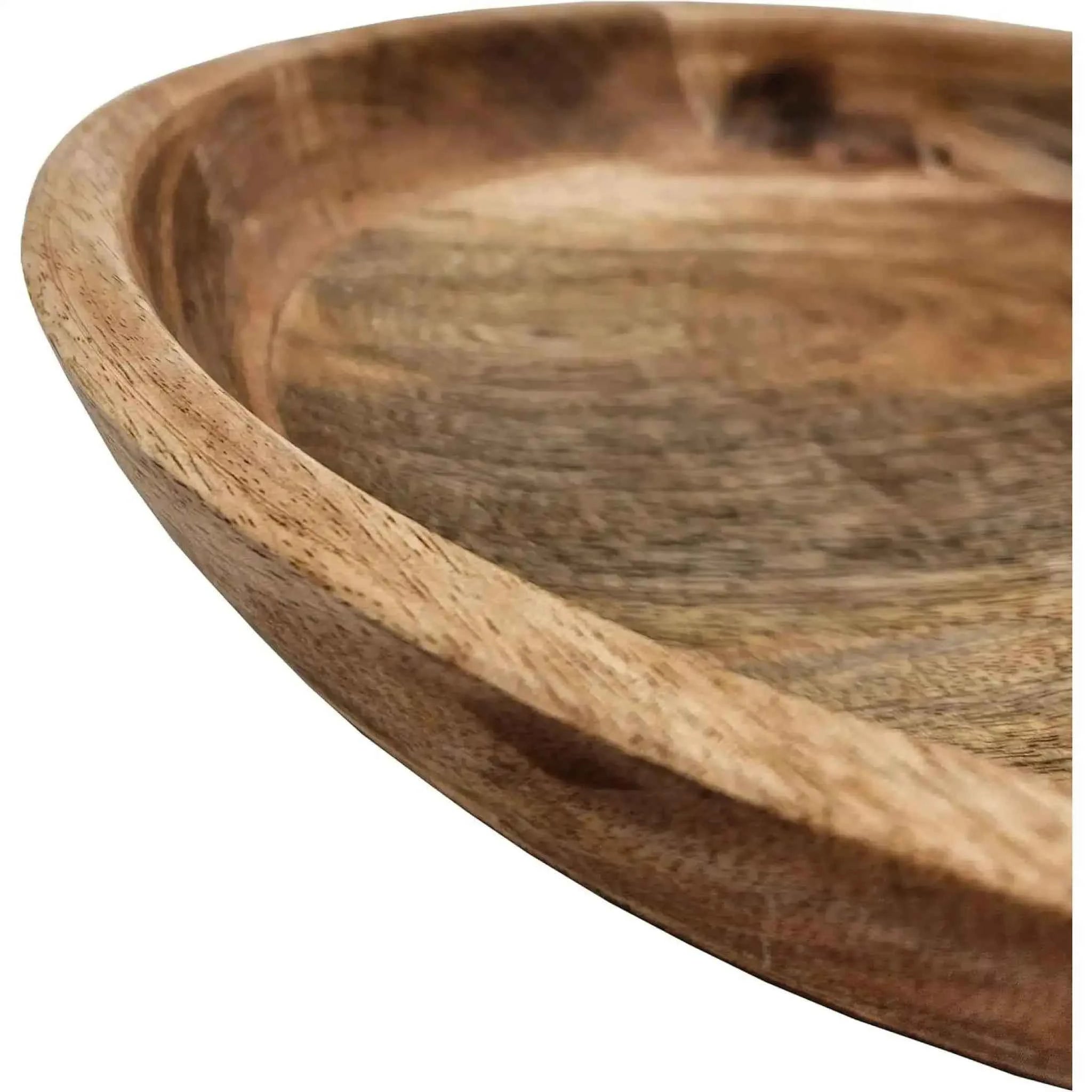 Holzschale Mangoholz Dekoschale rund Schale für Lebensmittel natur braun Ø 30 cm