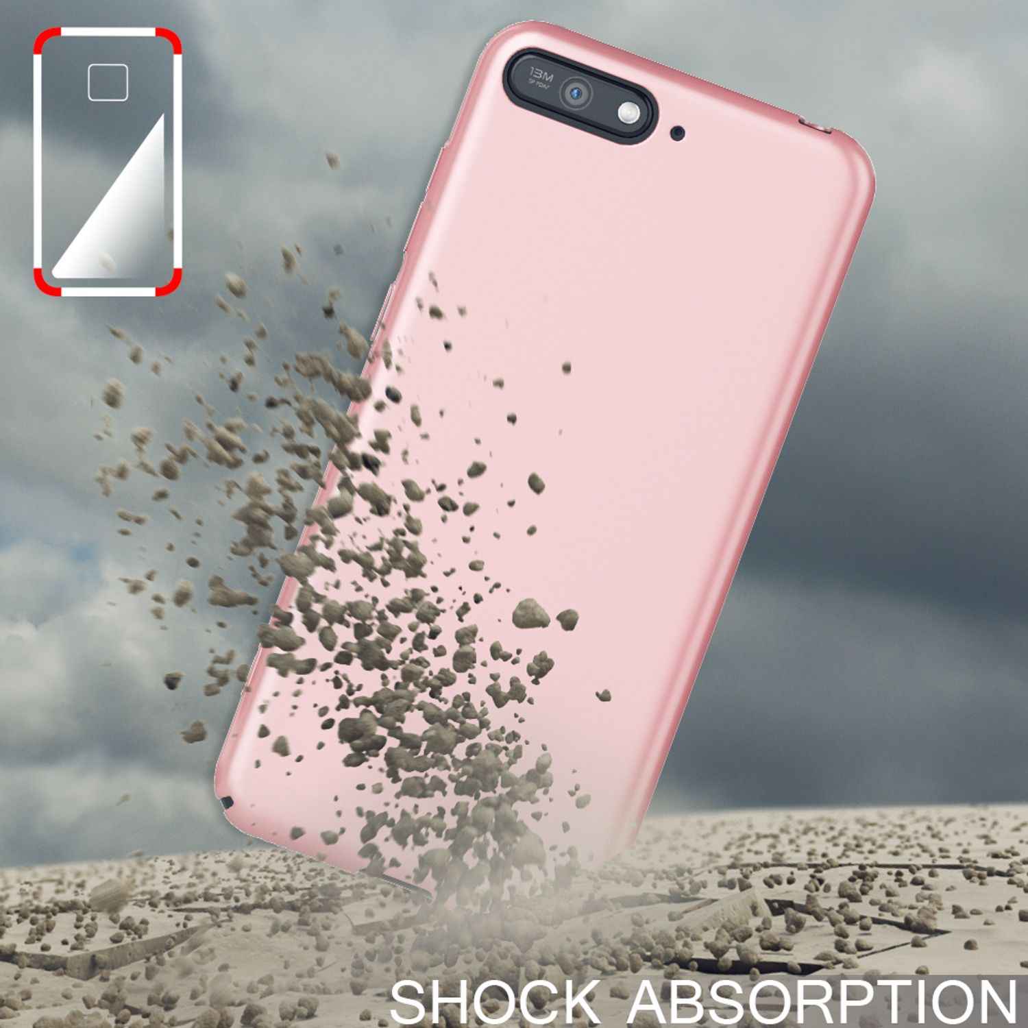 NALIA Handyhülle für Huawei Y6 (2018), Dünne Hard Case Schutz Hülle Slim Cover