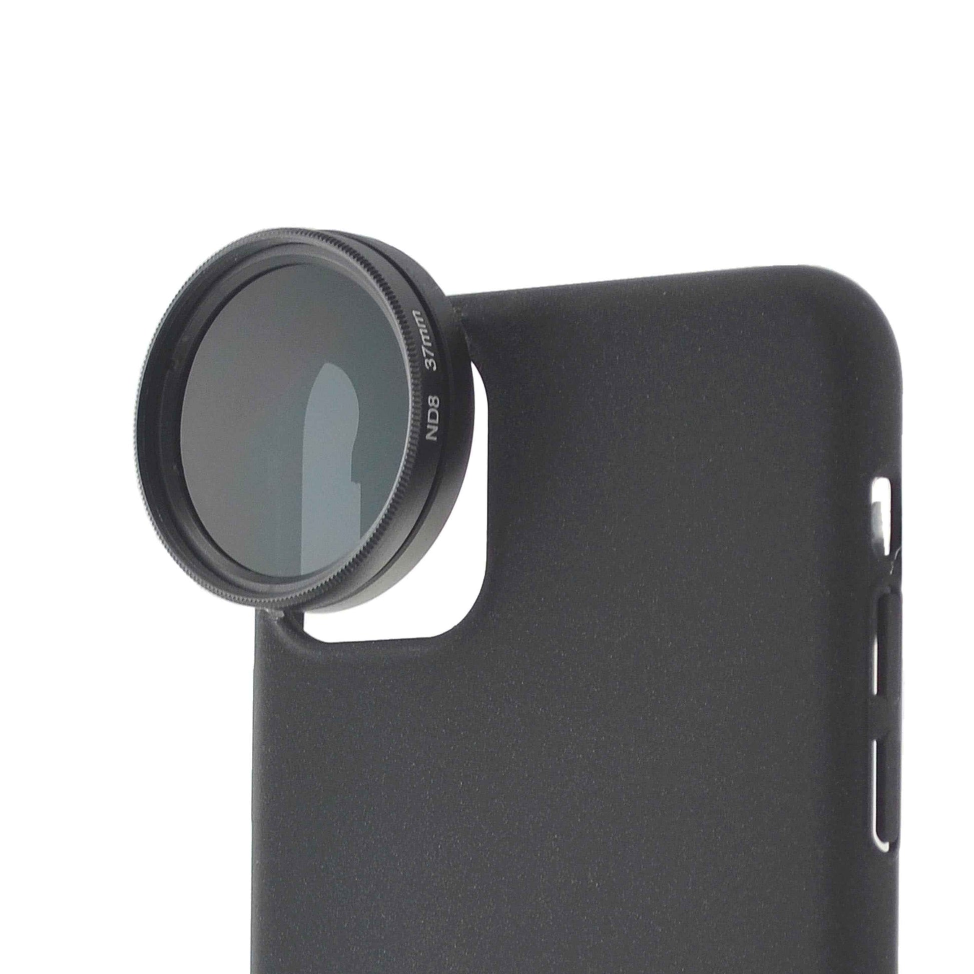 SYSTEM-S ND Filter 37 mm Set Neutraldichtefilter Graufilter mit Hülle für iPhone 11 Pro