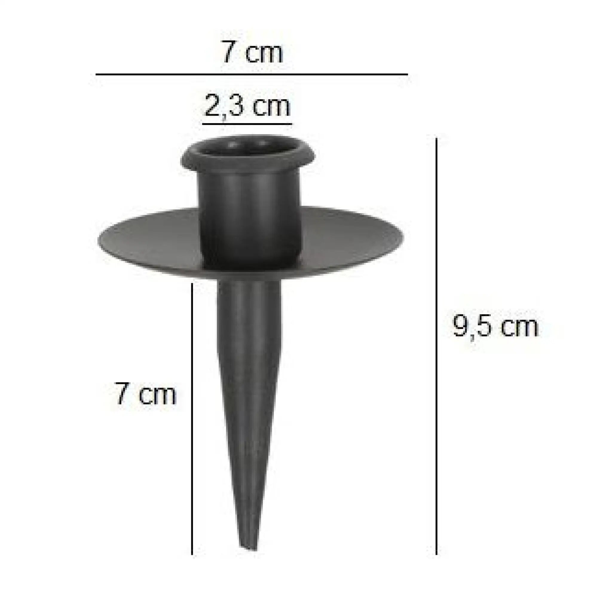 Stabkerzenhalter schwarz 4er Set 7×9,5 cm | Miamonda