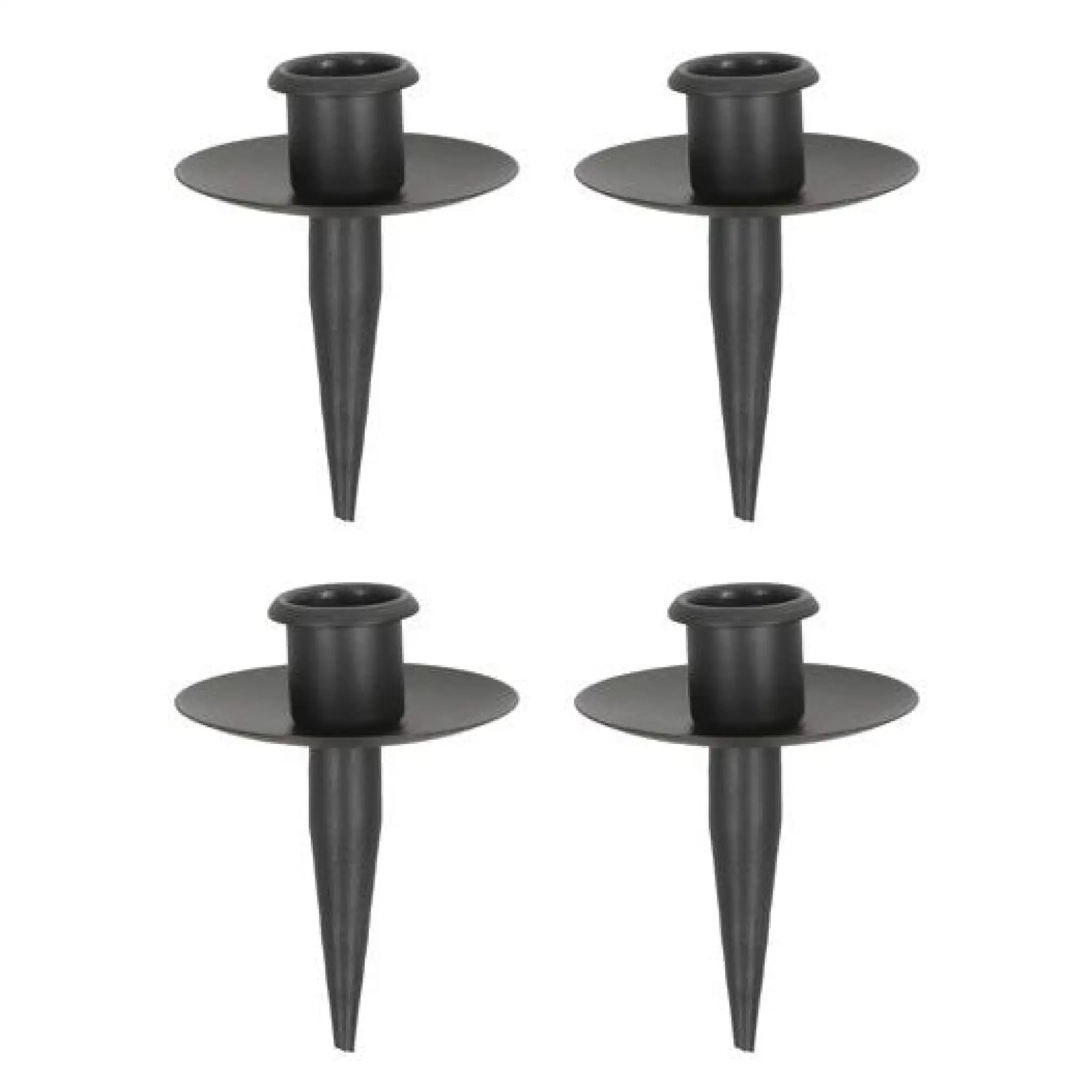Stabkerzenhalter schwarz 4er Set 7×9,5 cm | Miamonda