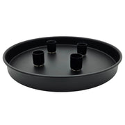 Kerzenteller magnetisch rund schwarz Metall 25 cm mit 4 Stabkerzenhaltern