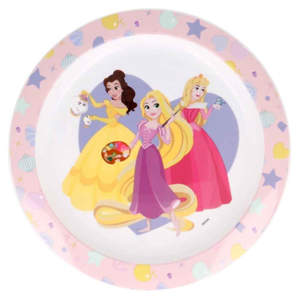 Disney Prinzessinen Plastik-Teller Kunststoffset für Kinder - Mikrowelle geeignet
