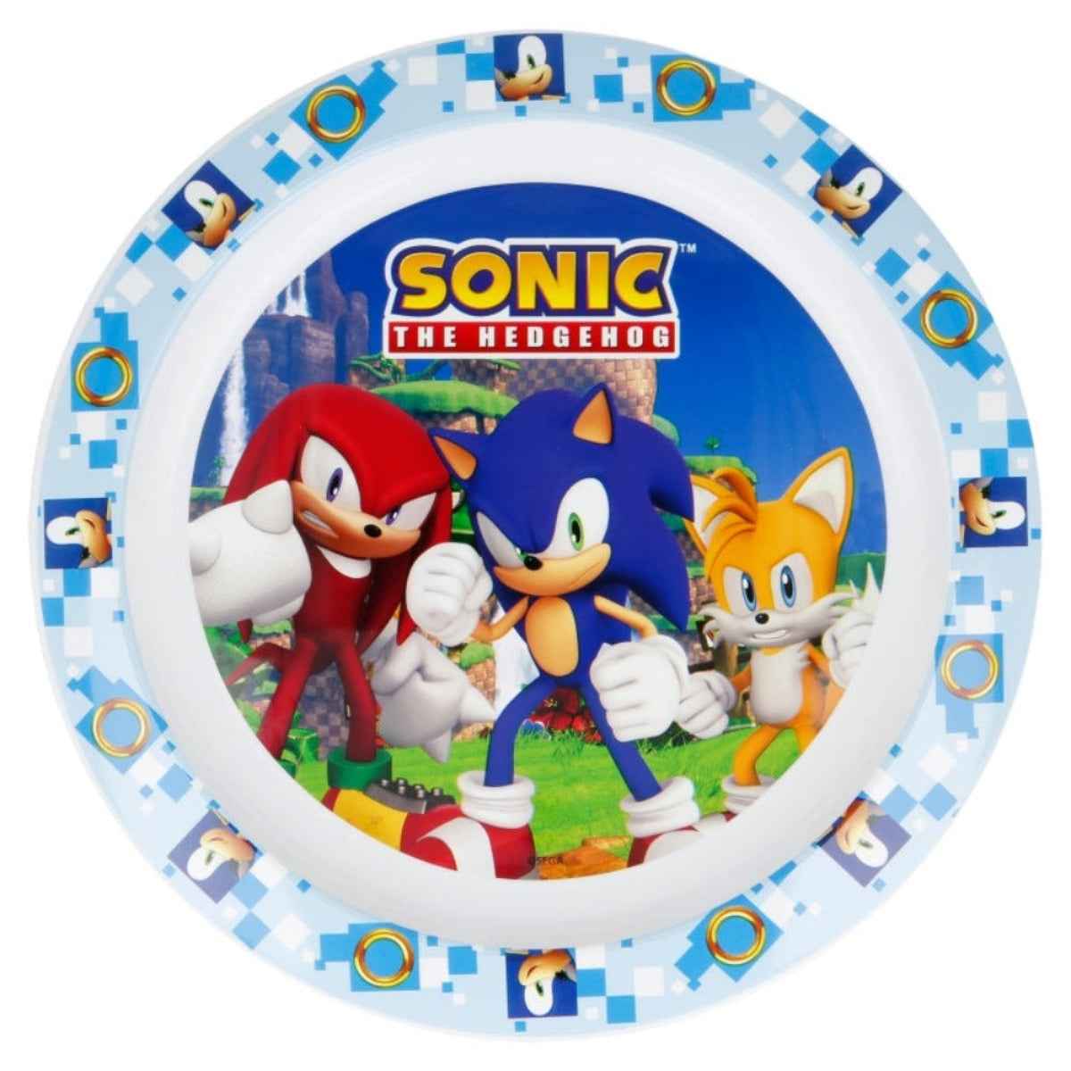 Sonic Plastik-Teller Kunststoffset für Kinder - Mikrowelle geeignet