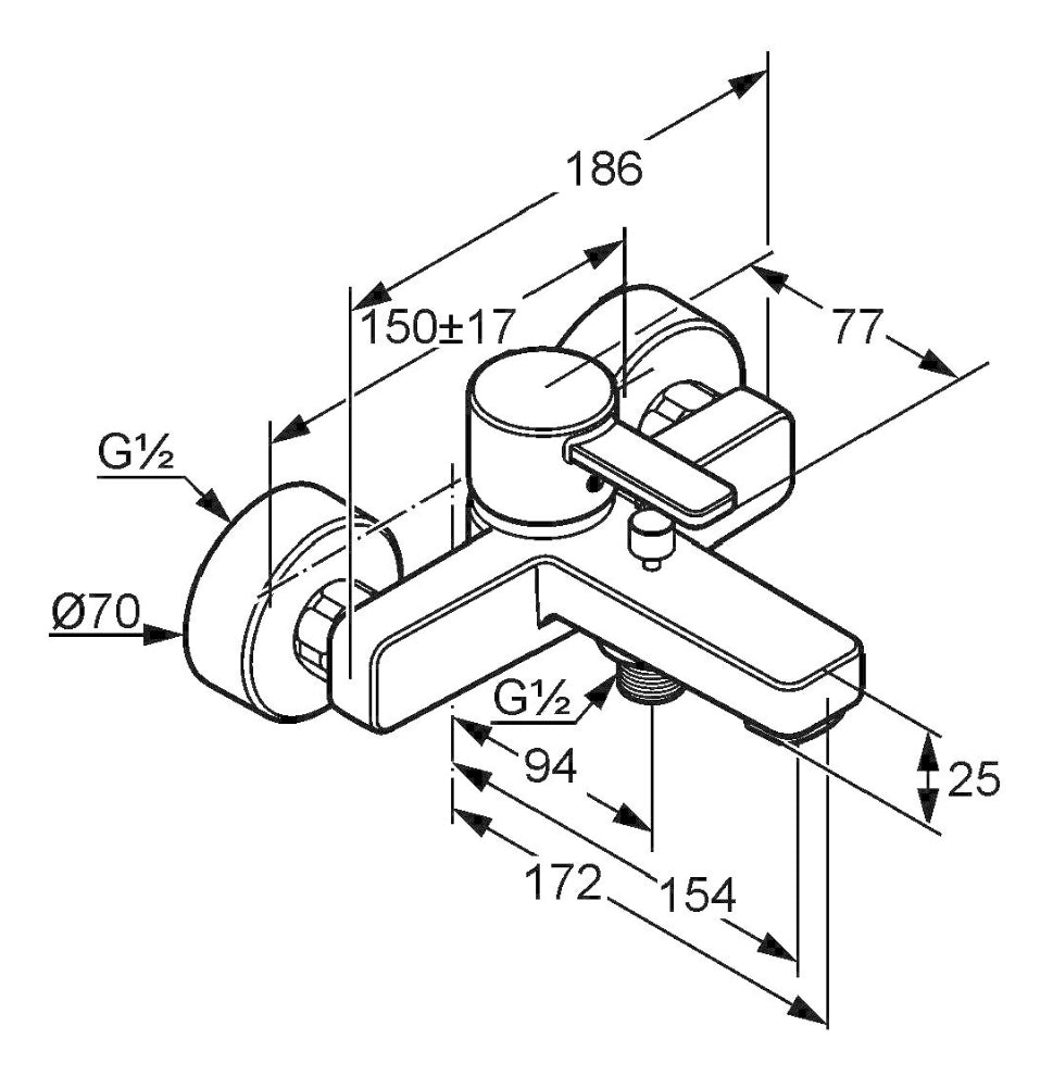 Detailansicht der KLUDI ZENTA Armatur mit glänzender Chromoberfläche