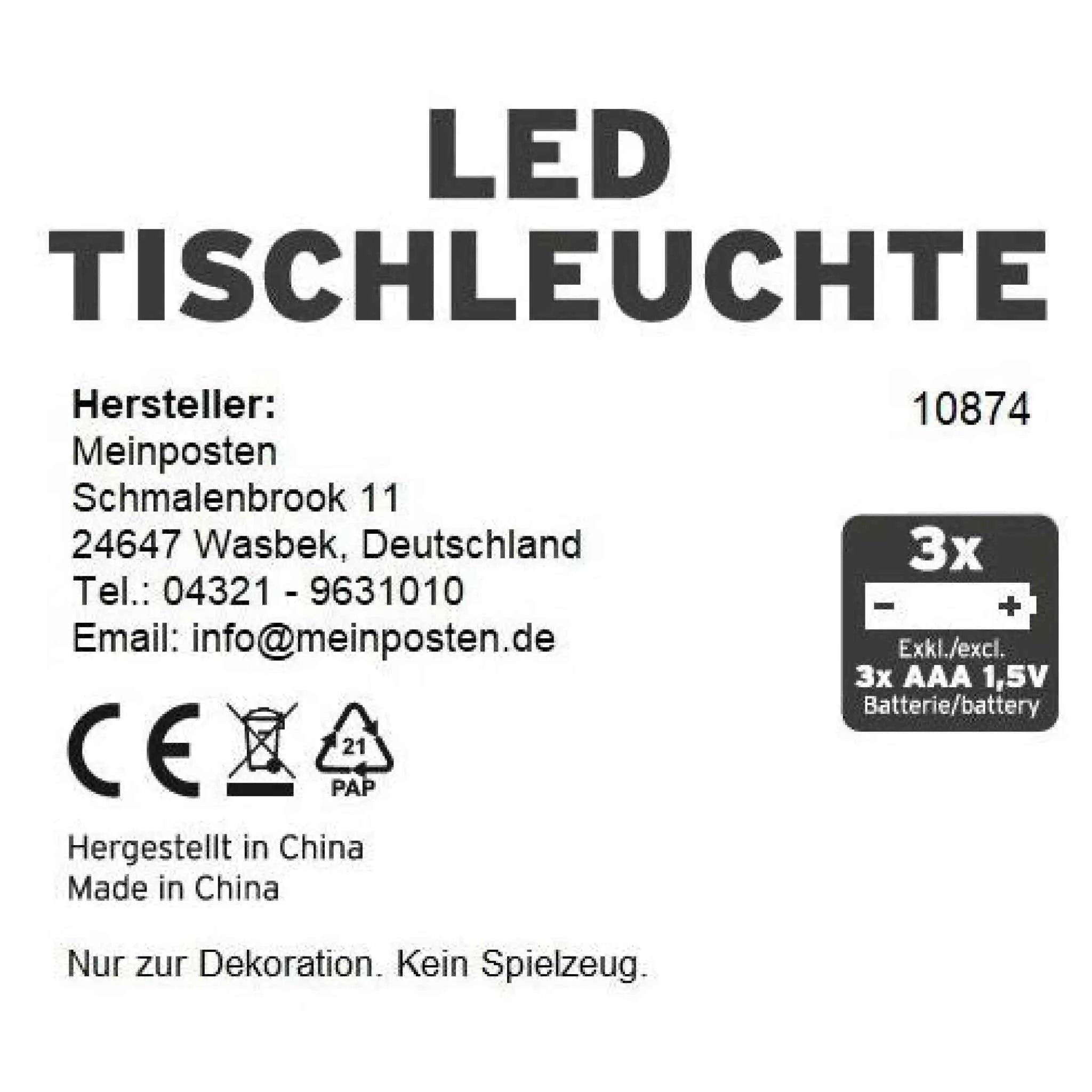 Lampe Leuchte kleine Tischleuchte LED Camping dimmbar tragbar batteriebetrieben