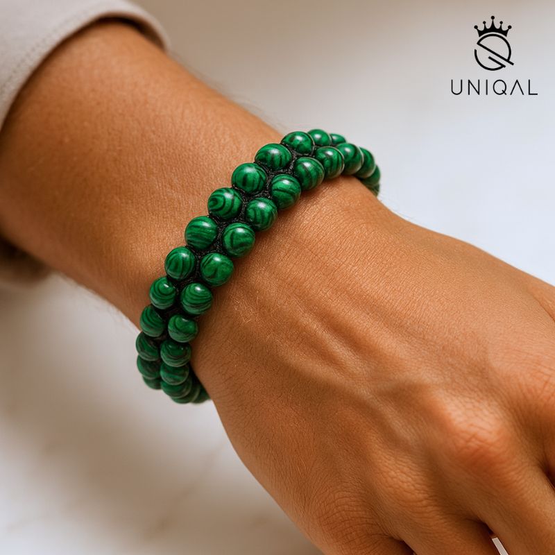 Edelsteinarmband Malachit 6mm - Elegantes Schmuckstück für jeden Anlass - Bild 2