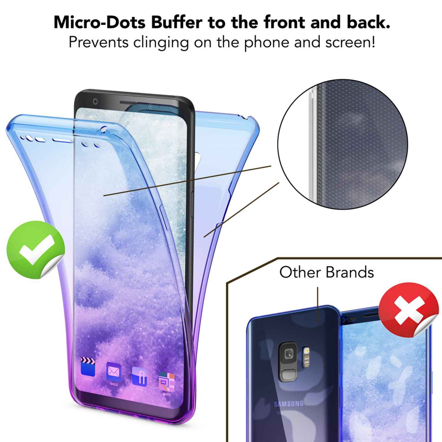 Samsung Galaxy S9 360 Grad Handy Hülle von NALIA Full Cover vorne & hinten Rundum