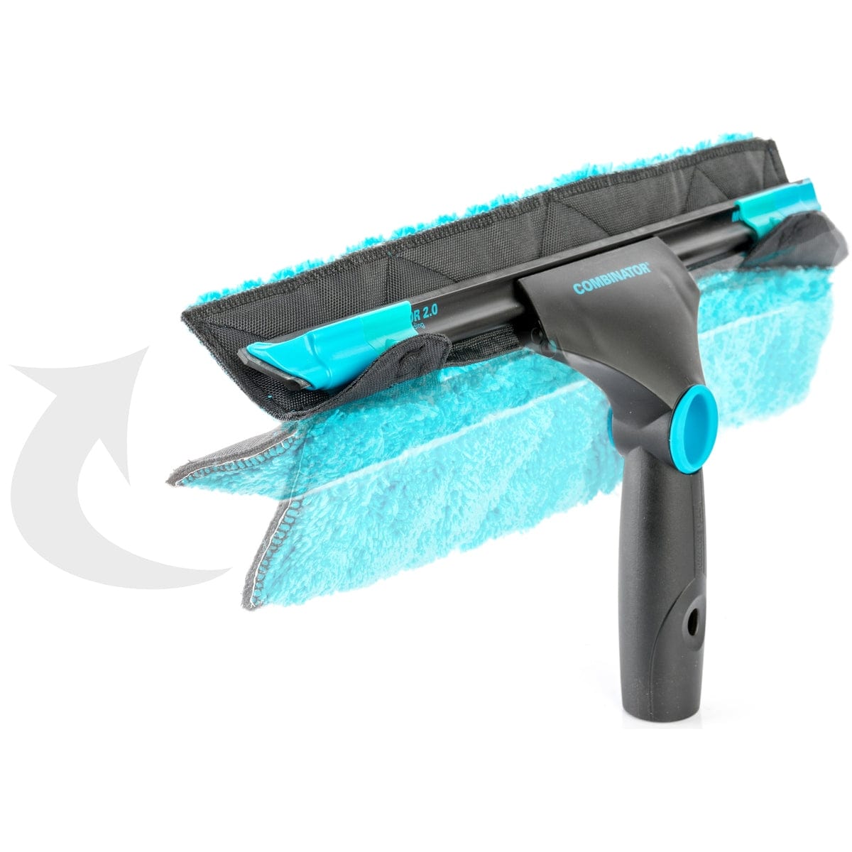 MOERMAN F*LIQ Einwascherbezug in Blau, seitliche Ansicht mit Clips