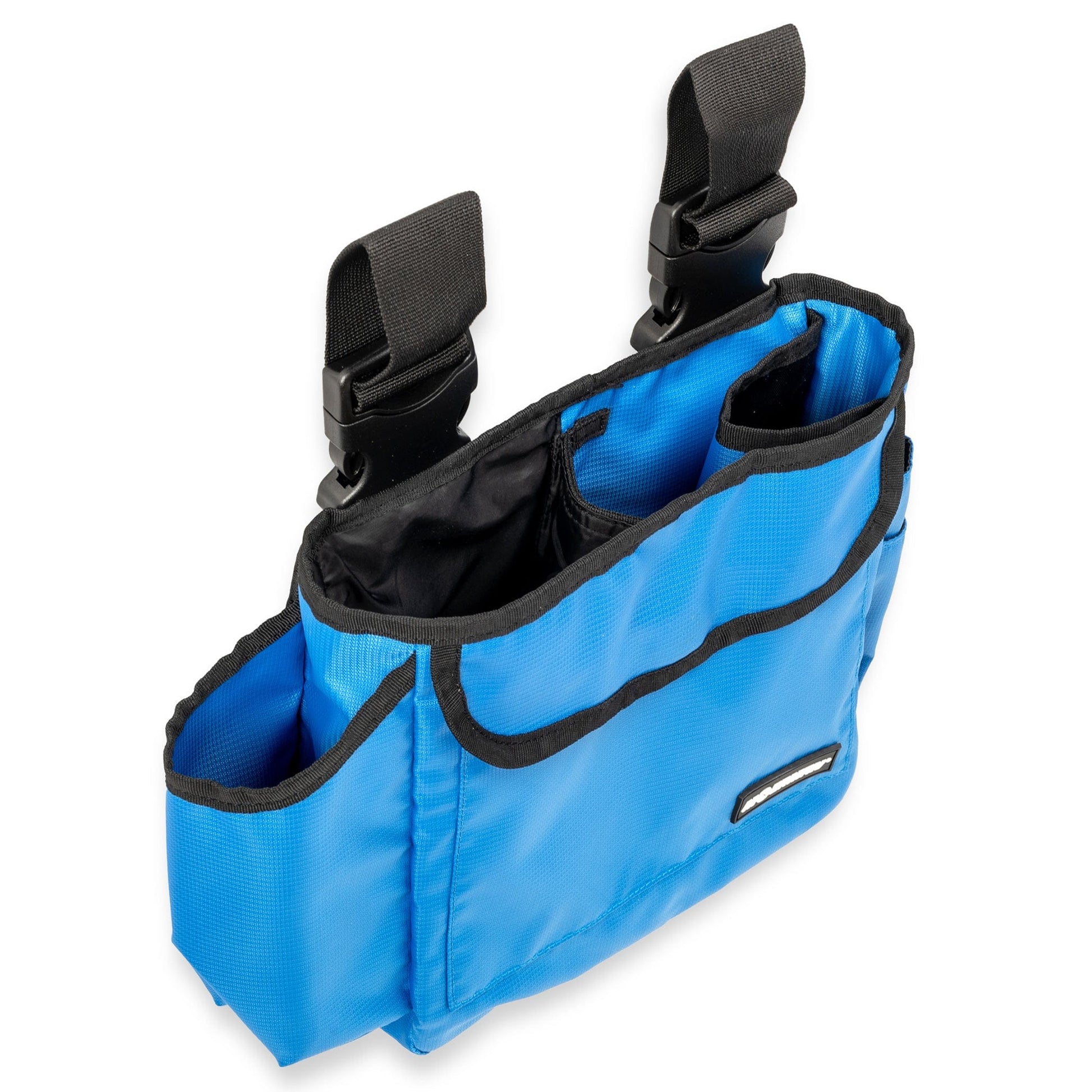 MOERMAN Glasreiniger-Tasche Side Kit in Blau, seitliche Ansicht mit Zubehör