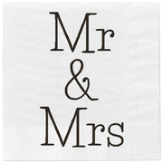 Servietten Mr & Mrs Hochzeit Papier 33x33 cm 80 Stück weiß | Miamonda