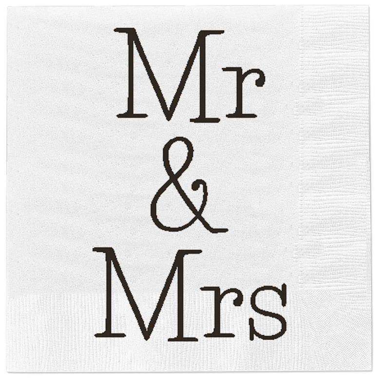 Servietten Mr & Mrs Hochzeit Papier 33x33 cm 80 Stück weiß | Miamonda