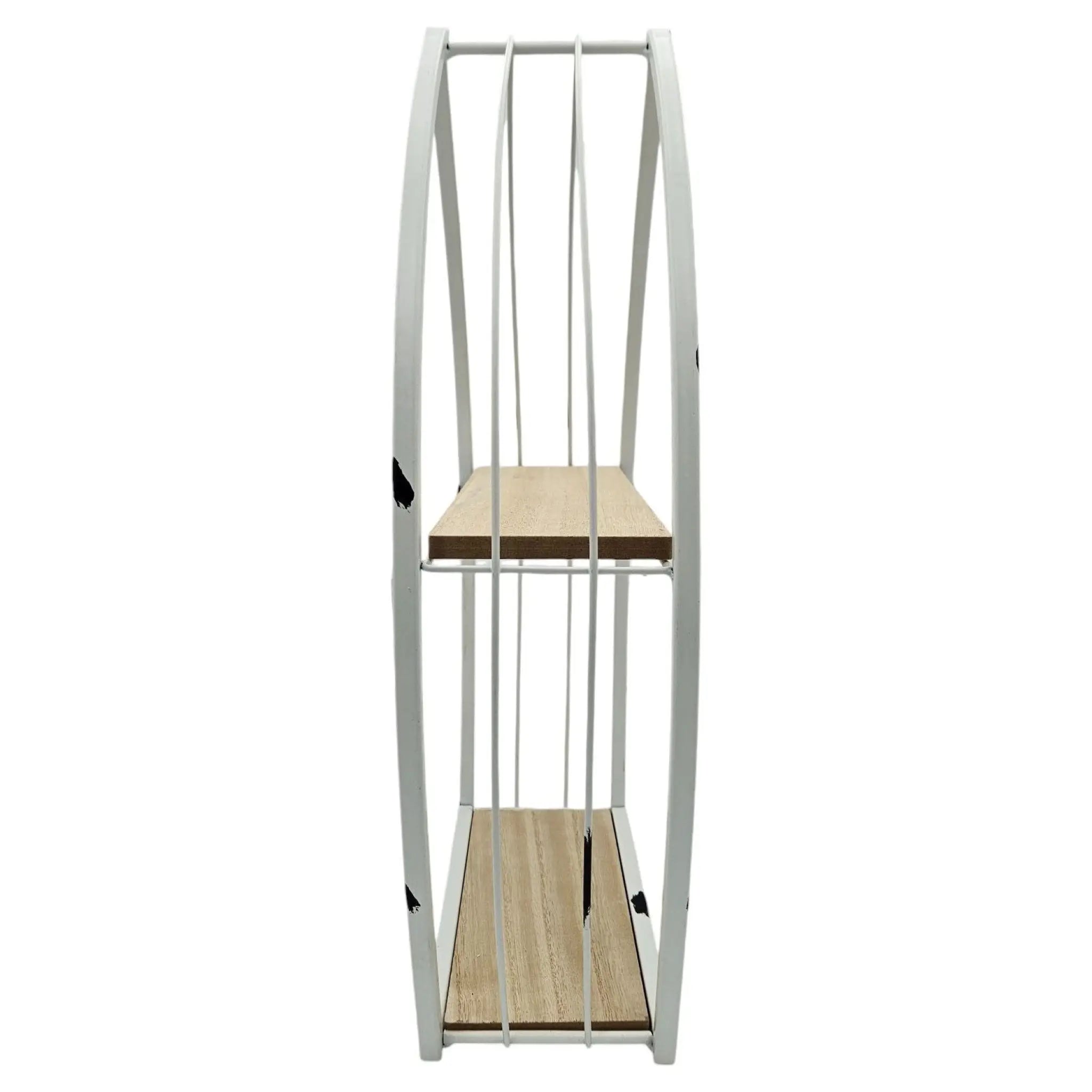 Wandregal Boot Form Weiß Metall MDF-Holz 48x32x12 cm maritim | Miamonda