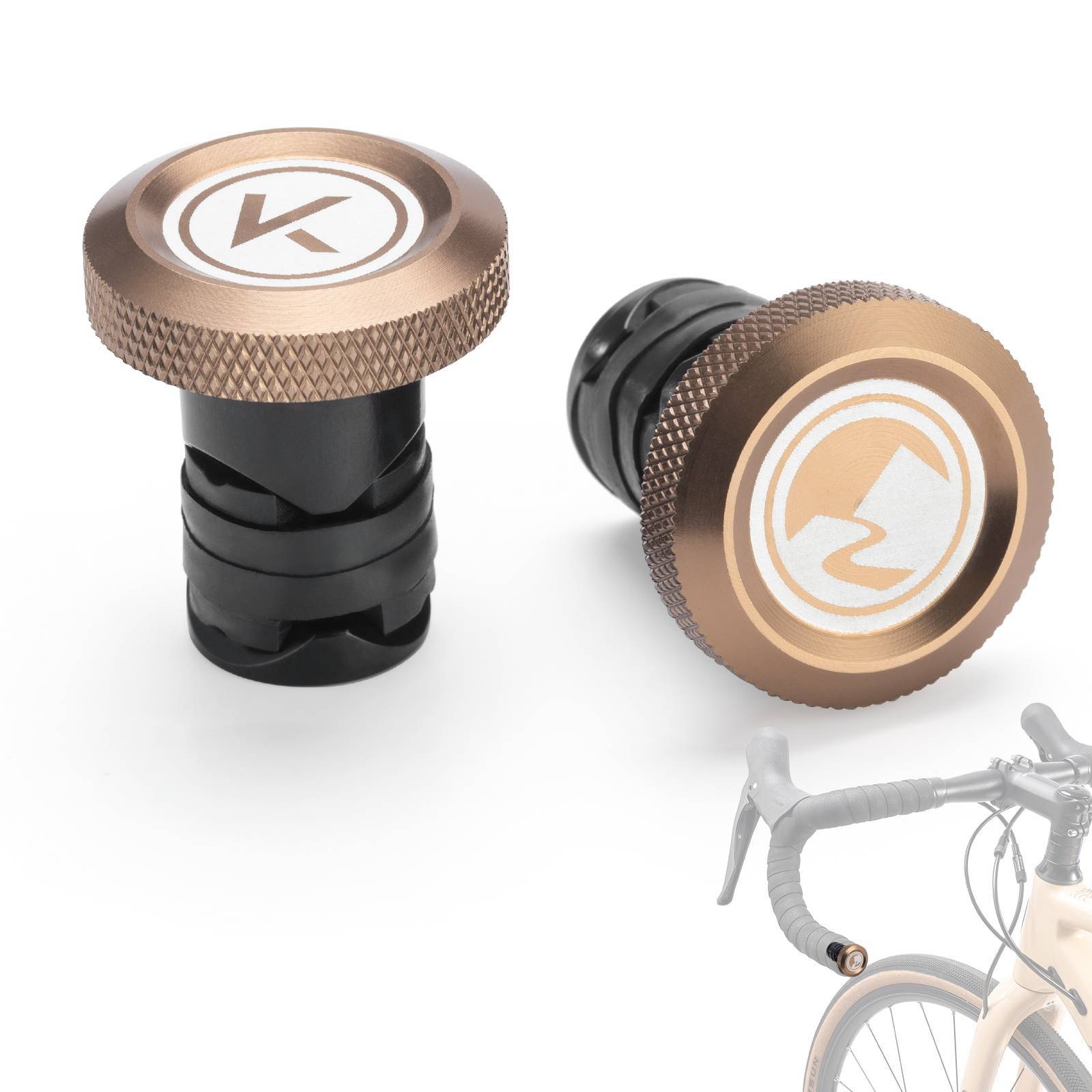 Zeus Aluminium-Lenkerstopfen-Set in Schwarz, 2-teilig für Fahrräder