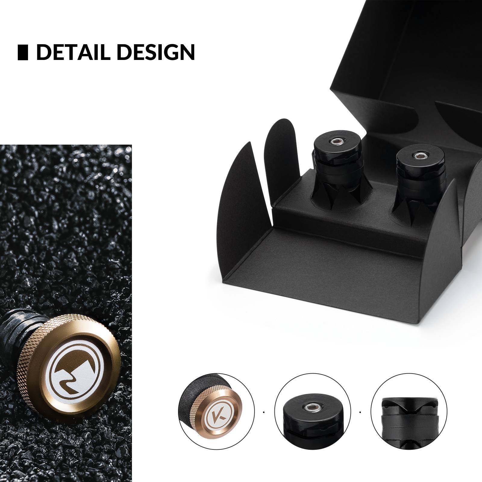 Zeus Lenkerstopfen für Fahrräder, 2-teilig, Aluminium, schwarz