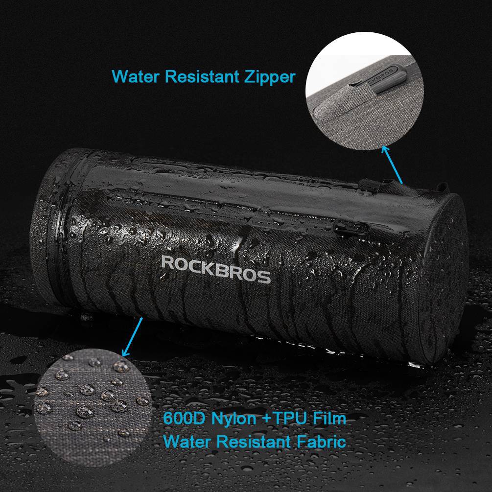 ROCKBROS 3 in 1 Lenkertasche, wasserdicht, zylindrisch, 2L, seitliche Ansicht