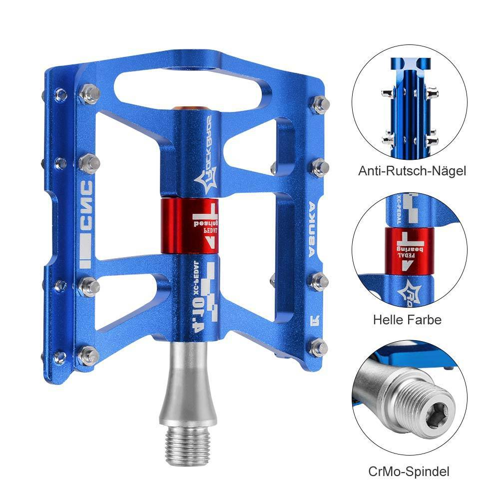 Zeus Fahrrad Pedale 9/16 für Rennrad in Schwarz mit rutschfester Oberfläche
