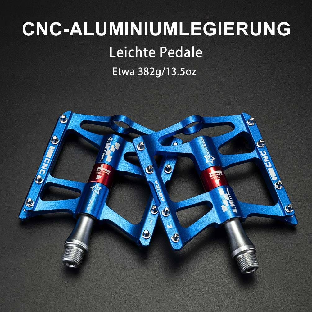 Zeus Fahrrad Pedale 9/16 in Schwarz für Mountainbike mit stabiler Plattform