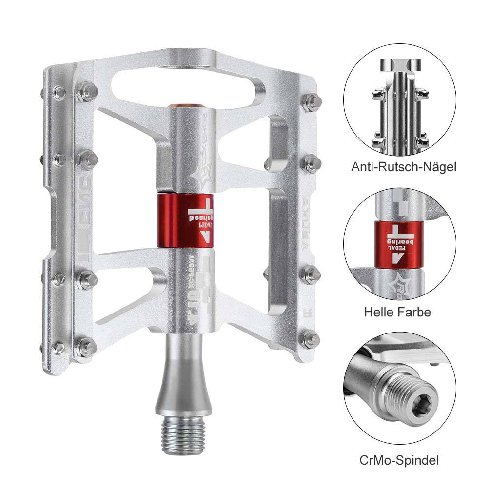 Zeus Fahrrad Pedale 9/16 für Mountainbike mit 4 Dichtlagern und sicherem Halt