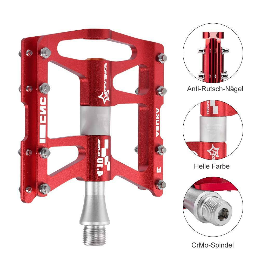 Zeus Fahrrad Pedale 9/16 für Rennrad in Schwarz mit rutschfester Struktur