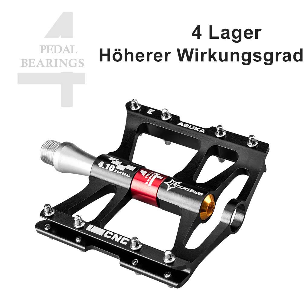 Zeus Fahrrad Pedale 9/16 für Mountainbike mit 4 Dichtlagern und hohem Grip