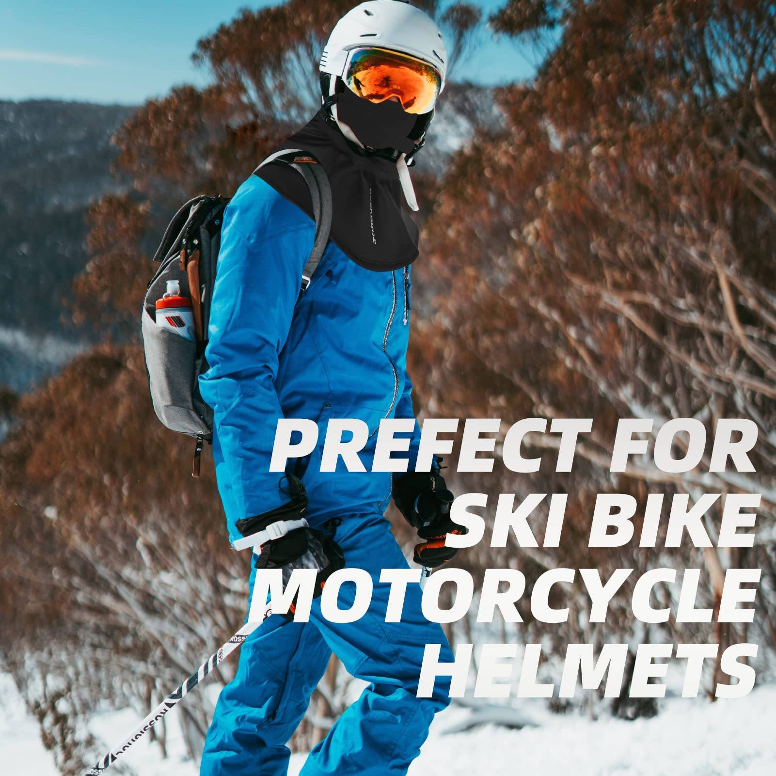 ROCKBROS Winter Balaclava Herren, winddichte Sturmmaske für Outdoorsport, Rückansicht