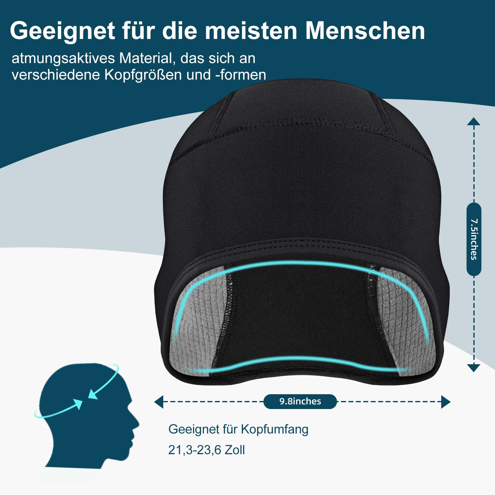 ROCKBROS Wintermütze, warme schwarze Strickmütze für Outdoor-Sportarten