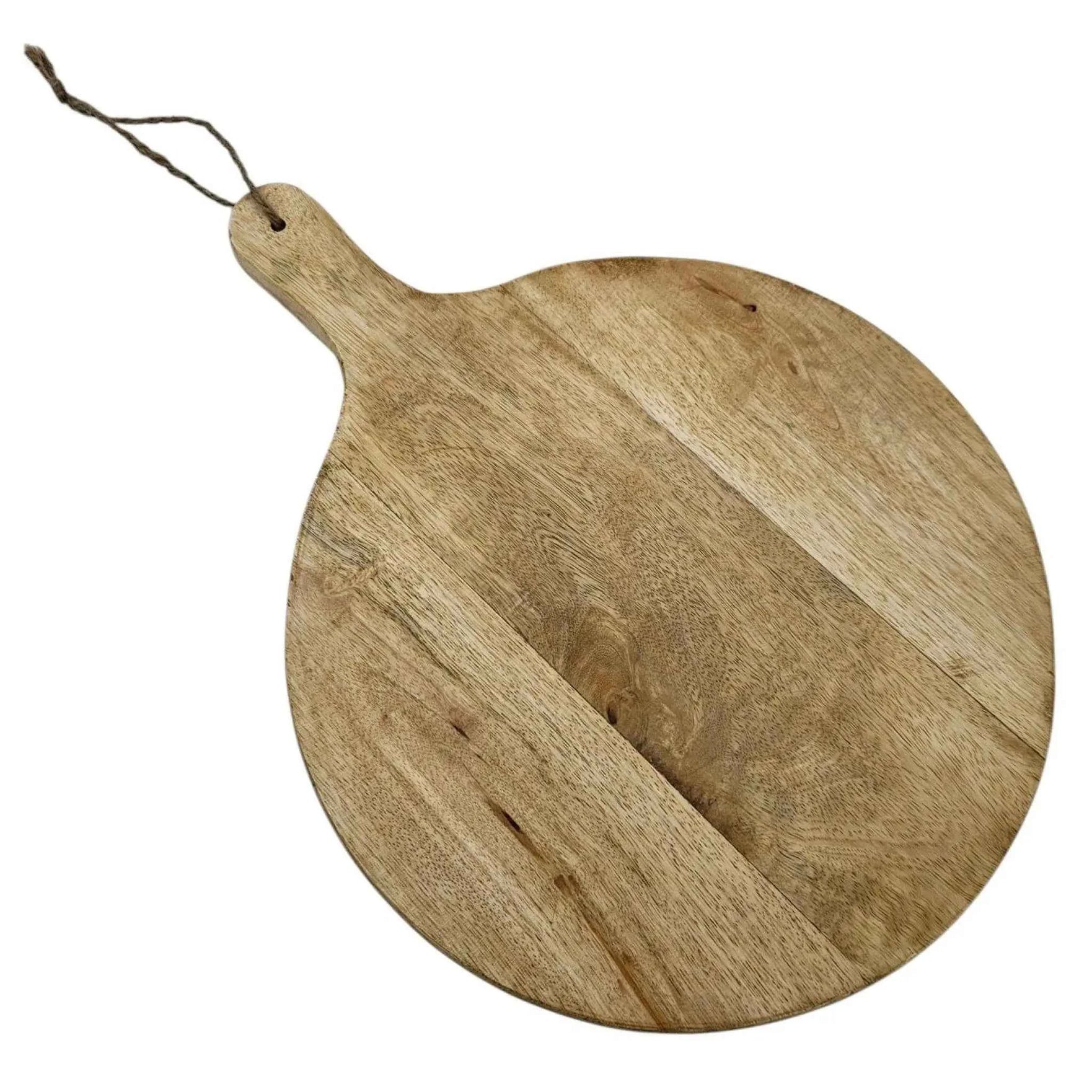 Serviertablett rund mit Griff aus Mangoholz 30 cm Dekotablett | Miamonda