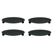 Kerzenteller schwarz matt 8,5 cm 4er Set Metall Standfüße | Miamonda