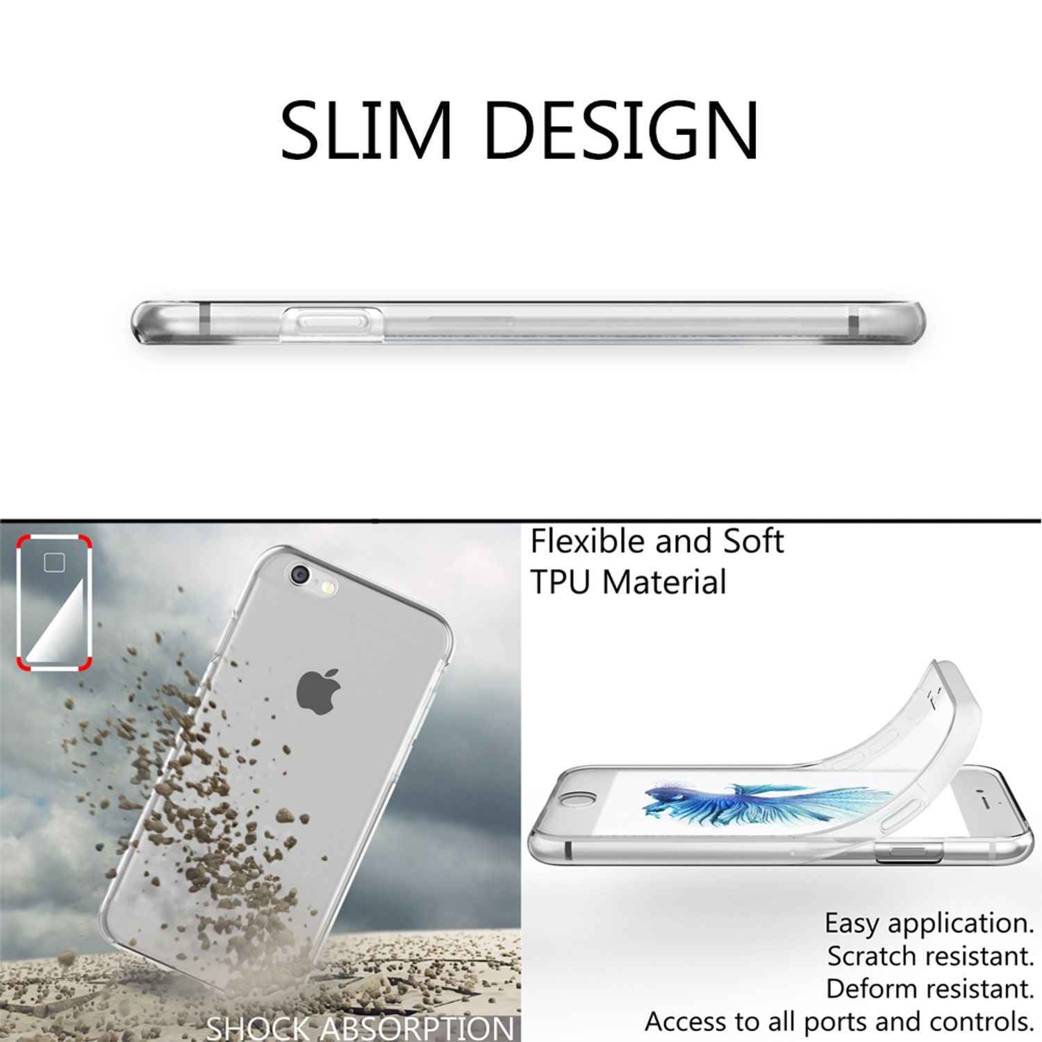NALIA 360 Grad Handy Hülle für Apple iPhone 6 Plus 6S Plus, Full Cover Case Etui