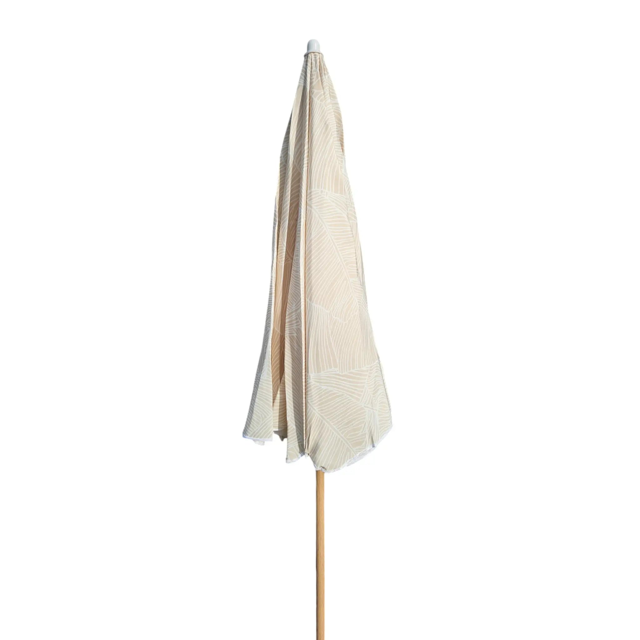 Sonnenschirm Strandschirm Balkonschirm 160 cm UV Schutz 30+ Blätter-Muster grün