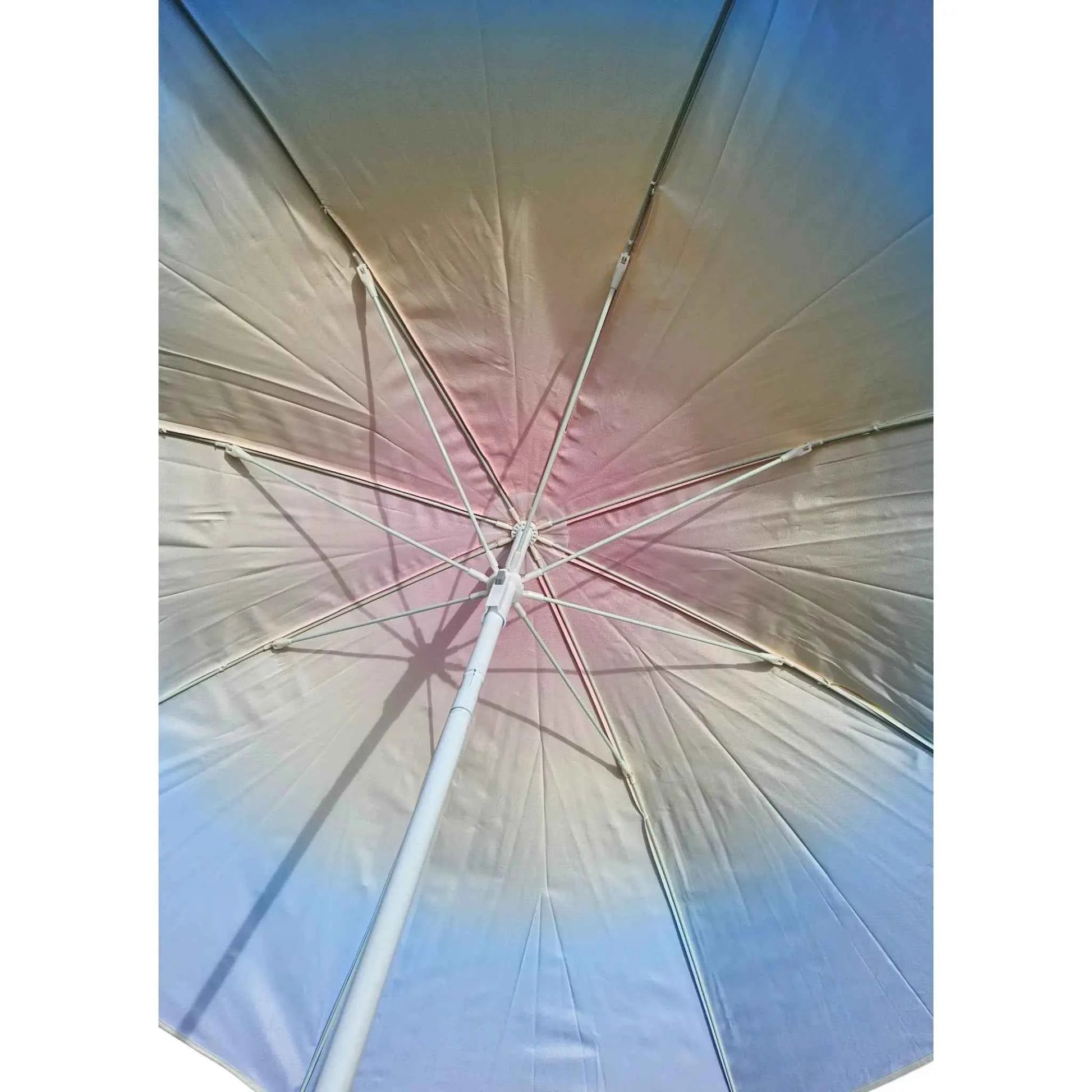 Sonnenschirm Strandschirm Balkonschirm UV Schutz 50+ blau gelb 155 cm bunt