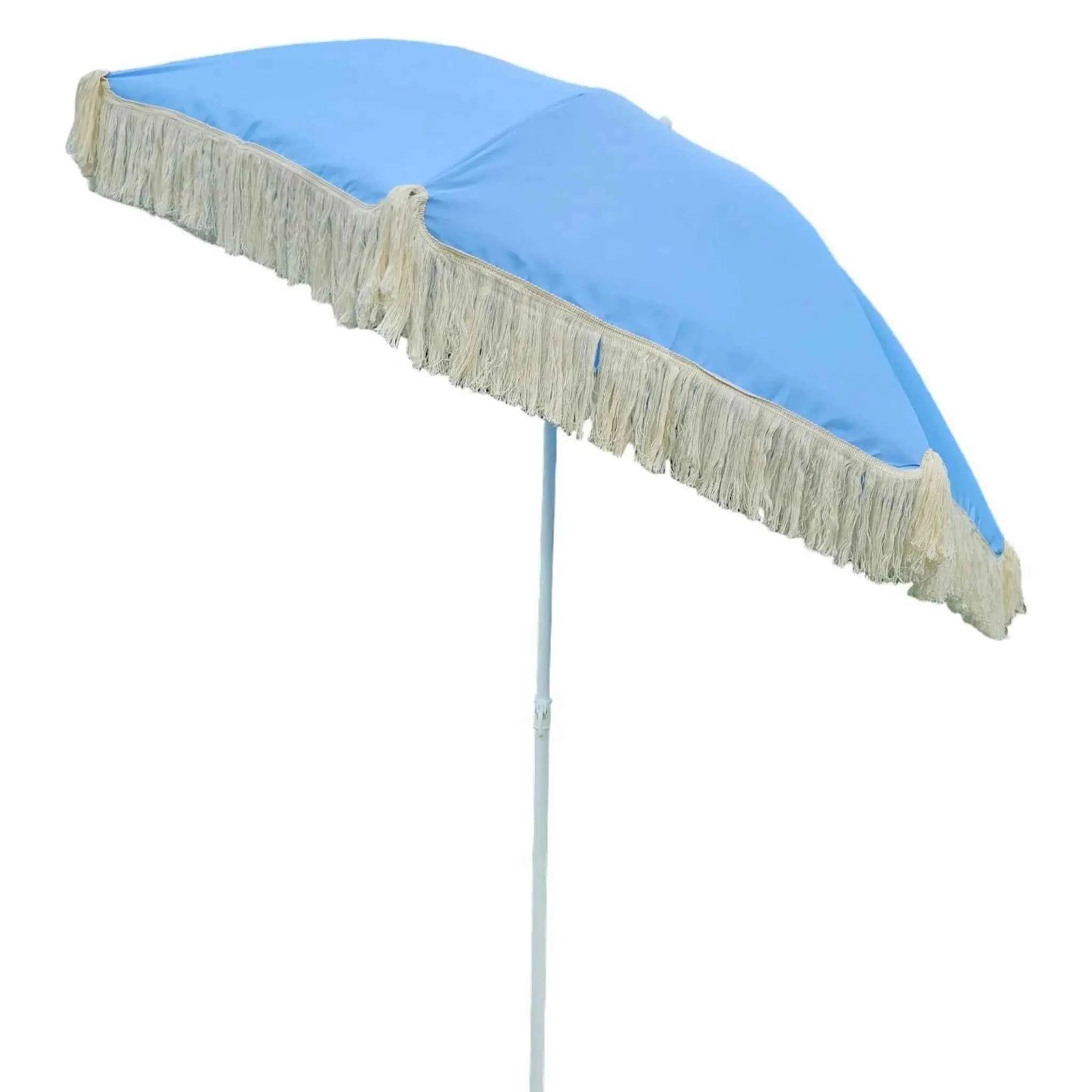 Sonnenschirm Strandschirm Schirm UV Schutz mit Fransen Tasche knickbar Ø 150 cm