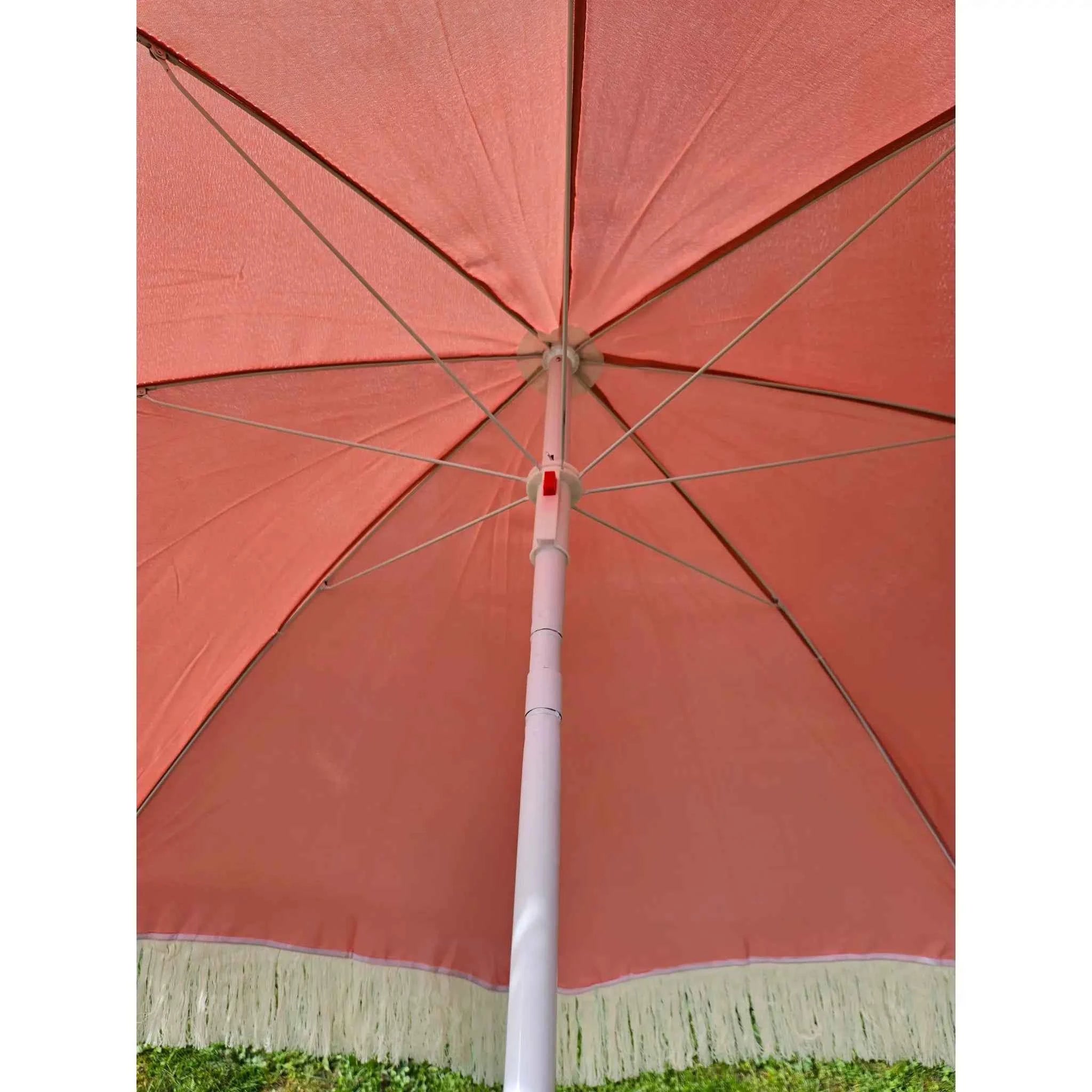 Sonnenschirm Strandschirm Schirm UV Schutz mit Fransen Tasche knickbar Ø 150 cm