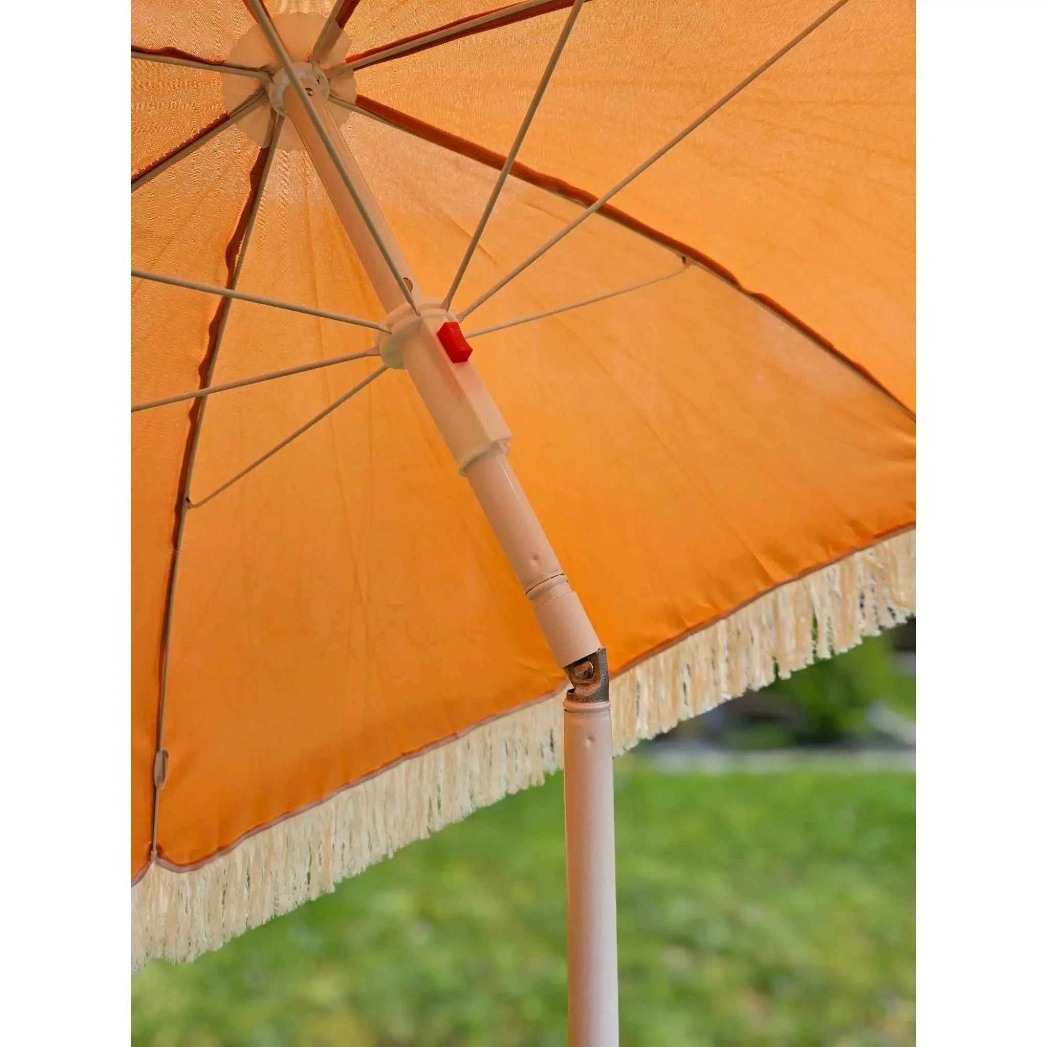 Sonnenschirm Strandschirm Schirm UV Schutz mit Fransen Tasche knickbar Ø 150 cm