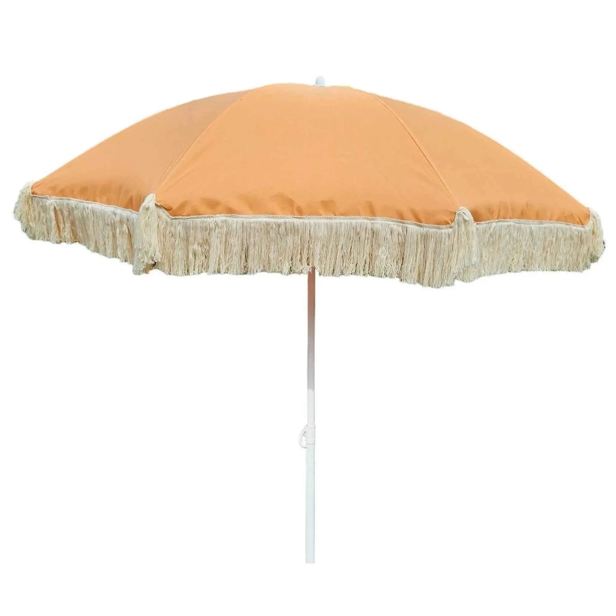 Sonnenschirm Strandschirm Schirm UV Schutz mit Fransen Tasche knickbar Ø 150 cm