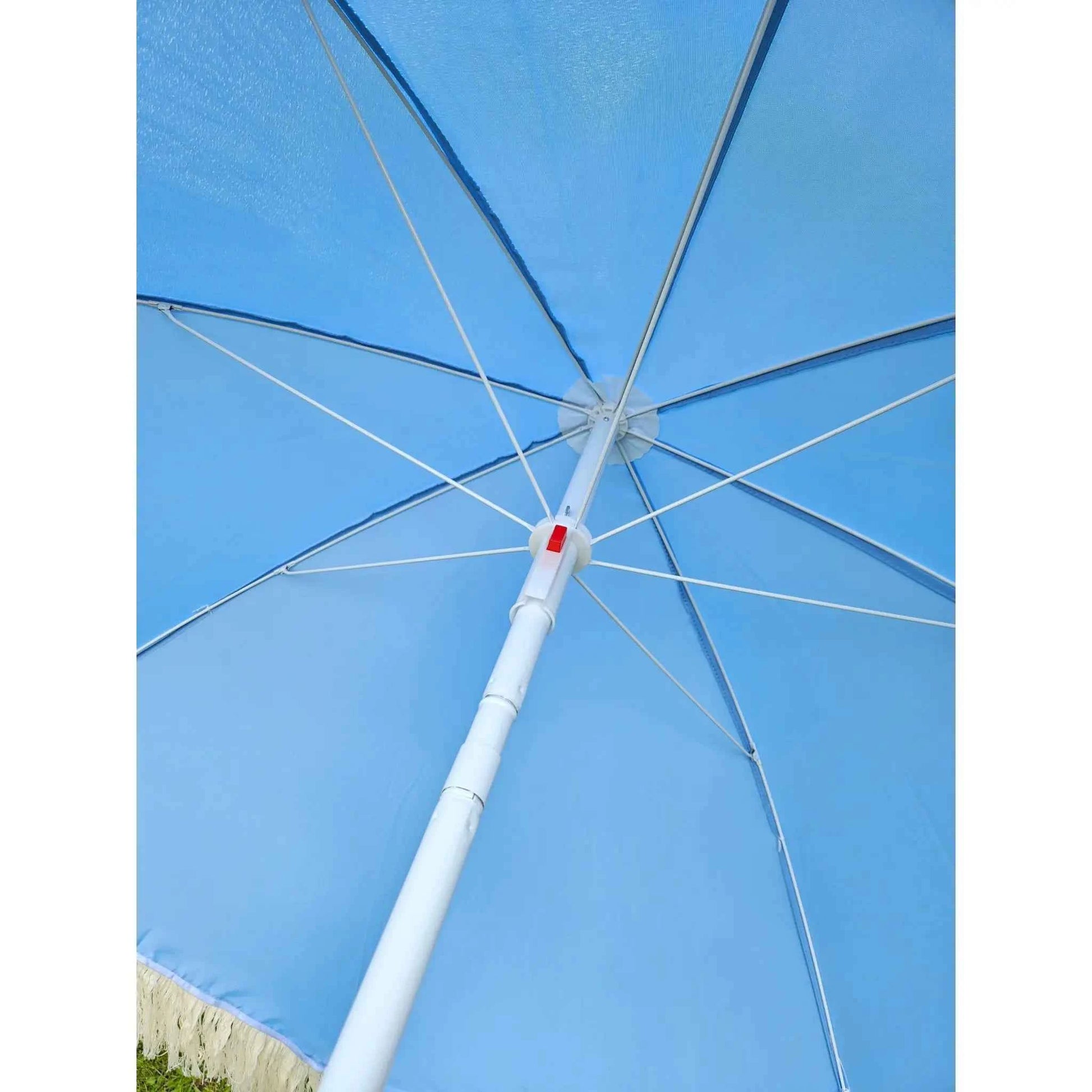 Sonnenschirm Strandschirm Schirm UV Schutz mit Fransen Tasche knickbar Ø 150 cm