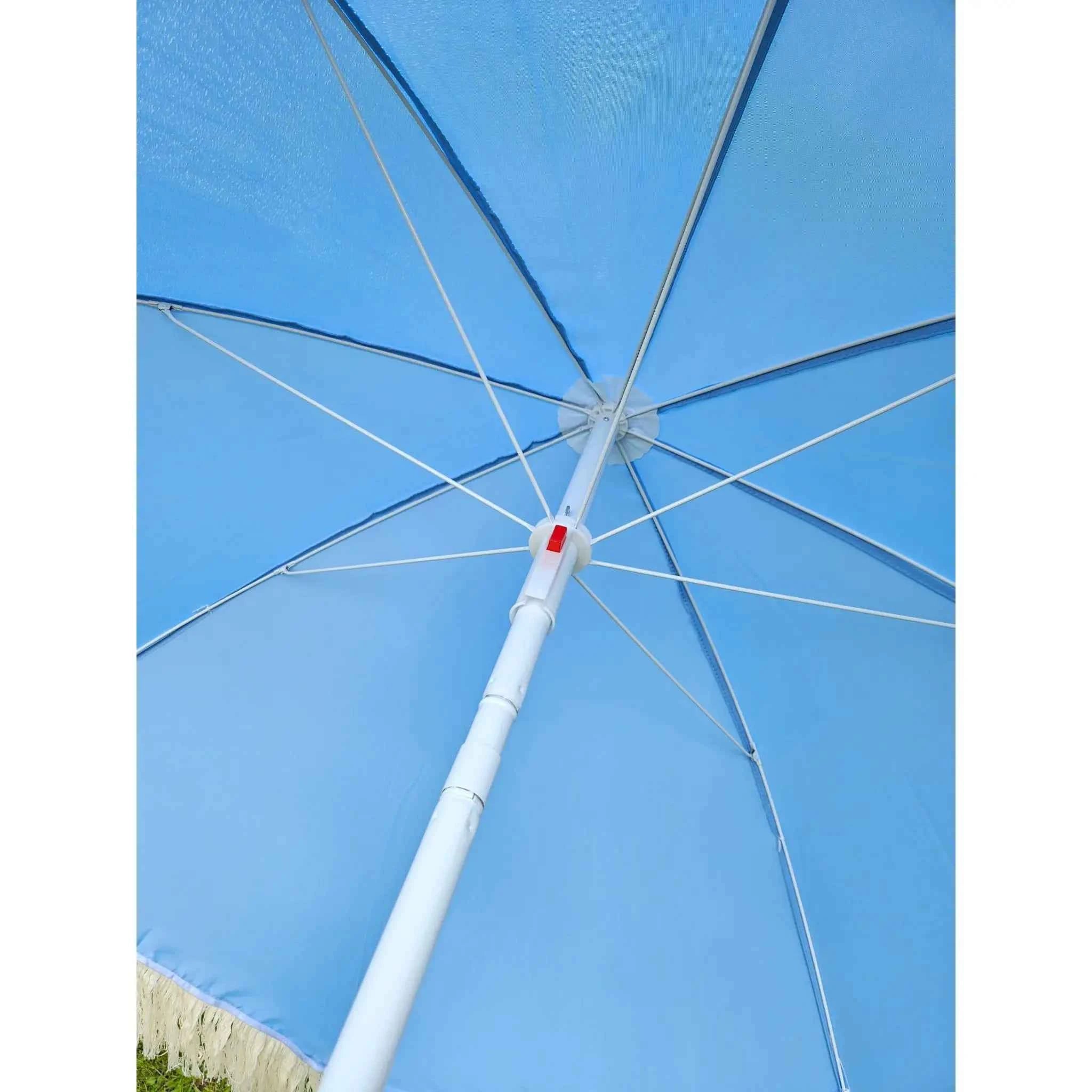 Sonnenschirm Strandschirm Schirm UV Schutz mit Fransen Tasche knickbar Ø 150 cm